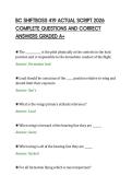 BC SHIFTBOSS 419 ACTUAL SCRIPT 2026&NewLine;COMPLETE QUESTIONS AND CORRECT&NewLine;ANSWERS GRADED A&plus;