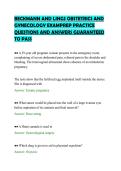 BECKMANN AND LINGS OBSTETRICS AND&NewLine;GYNECOLOGY EXAMPREP PRACTICE&NewLine;QUESTIONS AND ANSWERS GUARANTEED&NewLine;TO PASS&NewLine;