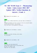 NU 150&sol; NU150 Exam 4 &ndash; Pharmacology Guide &vert; Galen &lpar;Latest 2026&sol; 2027 Update&rpar; 100&percnt; Verified Questions & Answers &vert; Grade A