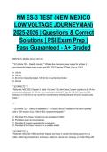 NM ES-3 TEST &lpar;NEW MEXICO LOW VOLTAGE JOURNEYMAN&rpar; 2025-2026 &vert; Questions & Correct Solutions &vert; PSI Exam Prep &vert; Pass Guaranteed - A&plus; Graded
