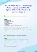 NU 150&sol; NU150 Exam 2&ndash; Pharmacology Guide &vert; Galen &lpar;Latest 2026&sol; 2027 Update&rpar; 100&percnt; Verified Questions & Answers &vert; Grade A