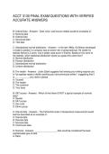 ACCT 3130 FINAL EXAM QUESTIONS WITH VERIFIED ACCURATE ANSWERS
