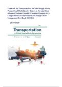 Test bank for Transportation&colon; A Global Supply Chain Perspective 10th Edition by Robert Novack &lpar;Author&rpar;&comma; Brian Gibson&vert; ISBN&colon;9780357908549 Guide A&plus;
