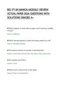 BIO 171 UH MANOA MODULE 1 REVIEW&NewLine;ACTUAL PAPER 2026 QUESTIONS WITH&NewLine;SOLUTIONS GRADED A&plus;