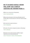 BIO 171 UH MANOA MODULE 1 REVIEW&NewLine;FINAL SCRIPT 2026 COMPLETE&NewLine;QUESTIONS AND ANSWERS PASSED A&plus;&NewLine;