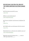 BIO 182 EXAM 2 ASU 2026 CELL BIOLOGY&NewLine;TEST PAPER QUESTIONS SOLUTIONS GRADED&NewLine;A&plus;