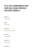 HIT 117 CSN COMPREHENSIVE STUDY&NewLine;GUIDE 2026 CODING PRINCIPLES&NewLine;SOLUTIONS VERIFIED A&plus;