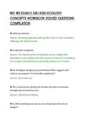 BIO 182 EXAM 2 ASU 2026 ECOLOGY&NewLine;CONCEPTS WORKBOOK SOLVED QUESTIONS&NewLine;COMPILATION