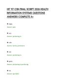 HIT 117 CSN FINAL SCRIPT 2026 HEALTH&NewLine;INFORMATION SYSTEMS QUESTIONS&NewLine;ANSWERS COMPLETE A&plus;