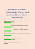 NSG 3280 &sol; NSG3280 Exam 3 &vert;Pathophysiology for Nurses I Exam&vert; Questions and Answers Rated A&plus; &vert; 2026&sol;2027 Guide  &vert; Galen