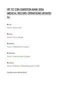 HIT 117 CSN QUESTION BANK 2026&NewLine;MEDICAL RECORD OPERATIONS UPDATED&NewLine;A&plus;