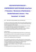 HESI RN PATHOPHYSIOLOGY &ndash; COMPREHENSIVE QUESTION BANK Actual Exam 2026&sol;2027 &vert; 75 Questions &bull; Mechanisms & Manifestations &ndash; Detailed Rationales & Answers &ndash; Pass Guaranteed - A&plus; Graded&NewLine;&NewLine;