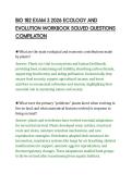 BIO 182 EXAM 3 2026 ECOLOGY AND&NewLine;EVOLUTION WORKBOOK SOLVED QUESTIONS&NewLine;COMPILATION
