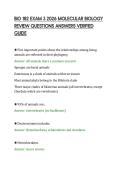 BIO 182 EXAM 3 2026 MOLECULAR BIOLOGY&NewLine;REVIEW QUESTIONS ANSWERS VERIFIED&NewLine;GUIDE