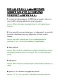 BIO 256 EXAM 1 2026 SCIENCE&NewLine;SCRIPT SOLVED QUESTIONS&NewLine;VERIFIED ANSWERS A&plus;&NewLine;
