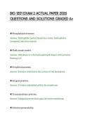 BIO 1201 EXAM 2 ACTUAL PAPER 2026&NewLine;QUESTIONS AND SOLUTIONS GRADED A&plus;&NewLine;