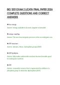 BIO 1201 EXAM 2 LICATA FINAL PAPER 2026&NewLine;COMPLETE QUESTIONS AND CORRECT&NewLine;ANSWERS&NewLine;