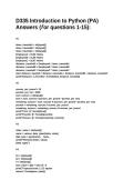 D335 Introduction to Python PA Answers for Questions 1&ndash;15 Graded A&plus;