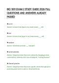 BIO 1201 EXAM 2 STUDY GUIDE 2026 FULL&NewLine;QUESTIONS AND ANSWERS ALREADY&NewLine;PASSED