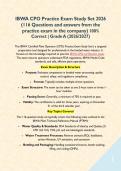 IBWA CPO Practice Exam Study Set 2026 BUNDLE &lpar;Questions and answers from the practice exam in the company&rpar; 100&percnt; Correct &vert; Grade A &lpar;2026&sol;2027&rpar;