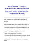 MN 553 FINAL EXAM 1 &ndash; ADVANCED PHARMACOLOGY FOR NURSE PRACTITIONERS Actual Exam 2026&sol;2027 &vert; Complete Q&A with Rationales &ndash; Pass Guaranteed - A&plus; Graded