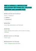 BIOD 151 MODULE 3 CERTIFICATION&NewLine;EVALUATION TEST PAPER FULL SOLUTION&NewLine;QUESTIONS AND ANSWERS PACK