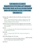 LOUISIANA CLASS D&NewLine;"CHAUFFEUR'S"&NewLine;LICENSE TEST ACTUAL EXAM PAPER&NewLine;2026 QUESTIONS WITH ANSWERS&NewLine;GRADED A&plus;