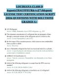 LOUISIANA CLASS D&NewLine;"CHAUFFEUR'S"&NewLine;LICENSE TEST CERTIFICATION SCRIPT&NewLine;2026 QUESTIONS WITH SOLUTIONS&NewLine;GRADED A&plus;