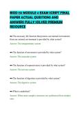 BIOD 151 MODULE 4 EXAM SCRIPT FINAL&NewLine;PAPER ACTUAL QUESTIONS AND&NewLine;ANSWERS FULLY SOLVED PREMIUM&NewLine;RESOURCE&NewLine;