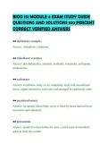 BIOD 151 MODULE 4 EXAM STUDY GUIDE&NewLine;QUESTIONS AND SOLUTIONS 100 PERCENT&NewLine;CORRECT VERIFIED ANSWERS&NewLine;
