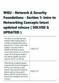 WGU Network Security Foundations Section 1 Intro to Networking Concepts Study Guide Graded A&plus;
