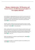 Business Administration &vert; 100 Questions and Correct Answers &lpar;Verified Answers&rpar; Graded A&plus; &vert; New Update 2026&sol;2027