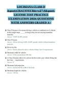 LOUISIANA CLASS D&NewLine;"CHAUFFEUR'S"&NewLine;LICENSE TEST PRACTICE&NewLine;EXAMINATION 2026 QUESTIONS&NewLine;WITH ANSWERS GRADED A&plus;