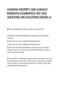 LOUISIANA PROPERTY AND CASUALTY&NewLine;INSURANCE EXAMINATION TEST 2026&NewLine;QUESTIONS AND SOLUTIONS GRADED A&plus;