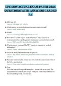 LPC 68W ACTUAL EXAM PAPER 2026&NewLine;QUESTIONS WITH ANSWERS GRADED&NewLine;A&plus;