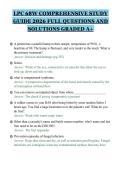 LPC 68W COMPREHENSIVE STUDY&NewLine;GUIDE 2026 FULL QUESTIONS AND&NewLine;SOLUTIONS GRADED A&plus;