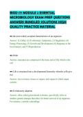 BIOD 171 MODULE 2 ESSENTIAL&NewLine;MICROBIOLOGY EXAM PREP QUESTIONS&NewLine;ANSWERS BUNDLED SOLUTIONS HIGH&NewLine;QUALITY PRACTICE MATERIAL&NewLine;