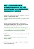 BIOD 171 MODULE 5 ESSENTIAL&NewLine;MICROBIOLOGY ACTUAL TEST BANK&NewLine;QUESTIONS SOLUTIONS GRADED A PLUS&NewLine;PREMIUM STUDY RESOURCE