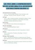 LSU PSYC 2000 1 COMPREHENSIVE&NewLine;STUDY GUIDE 2026 FULL QUESTIONS&NewLine;AND SOLUTIONS GRADED A&plus;