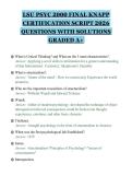 LSU PSYC 2000 FINAL KNAPP&NewLine;CERTIFICATION SCRIPT 2026&NewLine;QUESTIONS WITH SOLUTIONS&NewLine;GRADED A&plus;