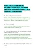 BIOD 171 MODULE 6 ESSENTIAL&NewLine;MICROBIOLOGY ACTUAL TEST BANK&NewLine;QUESTIONS SOLUTIONS GRADED A PLUS&NewLine;PREMIUM STUDY RESOURCE&NewLine;