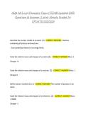 AQA AS Level Chemistry Paper 1 EXAM &lpar;updated 2025&rpar; Questions & Answers &vert; Latest Already Graded A&plus; UPDATE 2025&vert;2026