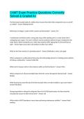 CAMT Exam Practice Questions Correctly Solved & Graded A&plus;