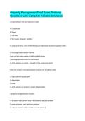 Property Management Final Exam Revision Questions with Complete Reliable Solutions
