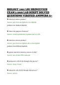 BIOLOGY 1001 LSU HRINCEVICH&NewLine;EXAM 3 2026 LAB SCRIPT SOLVED&NewLine;QUESTIONS VERIFIED ANSWERS A&plus;&NewLine;