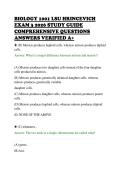BIOLOGY 1001 LSU HRINCEVICH&NewLine;EXAM 3 2026 STUDY GUIDE&NewLine;COMPREHENSIVE QUESTIONS&NewLine;ANSWERS VERIFIED A&plus;&NewLine;