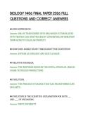 BIOLOGY 1406 FINAL PAPER 2026 FULL&NewLine;QUESTIONS AND CORRECT ANSWERS&NewLine;