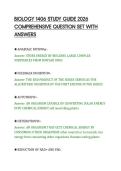 BIOLOGY 1406 STUDY GUIDE 2026&NewLine;COMPREHENSIVE QUESTION SET WITH&NewLine;ANSWERS&NewLine;