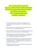 New Jersey Water Treatment &NewLine;Operator EXAM STUDY GUIDE 2026&sol;2027 &NewLine;ACCURATE QUESTIONS WITH CORRECT &NewLine;DETAILED SOLUTIONS &vert;&vert; &NewLine;100&percnt; GUARANTEED PASS &NewLine;<NEWEST VERSION> 
