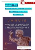 Complete Test Bank Physical Examination and Health Assessment CANADIAN 3rd Edition Jarvis Questions & Answers with rationales &lpar;Chapter 1-31&rpar;&NewLine;